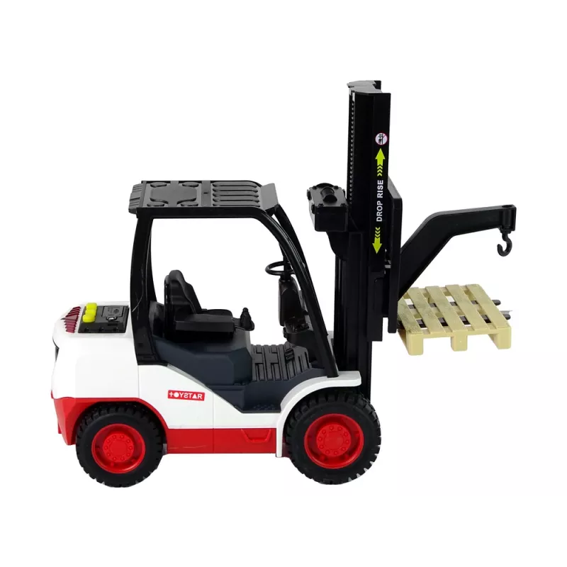 LEAN TOYS Carrello elevatore con forche mobili e pallet