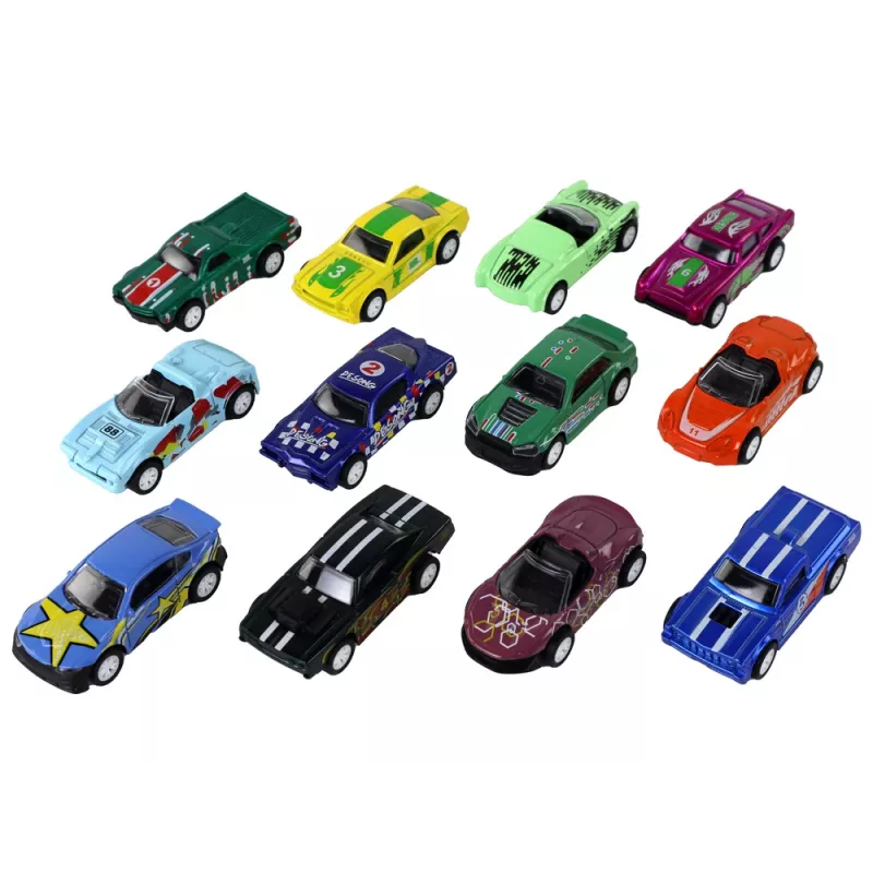 LEAN TOYS set veicoli a frizione 12 ELE metallo 1:64