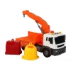 LEAN TOYS Camion della spazzatura con gru a frizione arancione 1:16