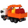 LEAN TOYS Camion della spazzatura con gru a frizione arancione 1:16