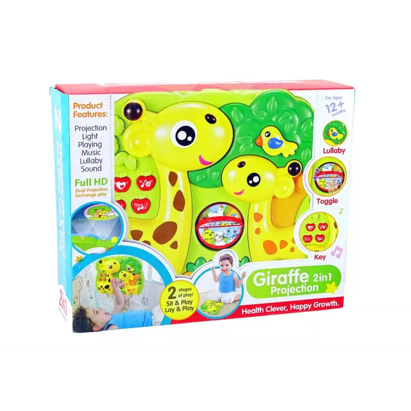 LEAN TOYS Giraffa proiettore 2in1 - giostrina da letto per neonati