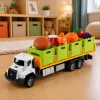 LEAN TOYS Camion verde per trasporto alimenti 1:55