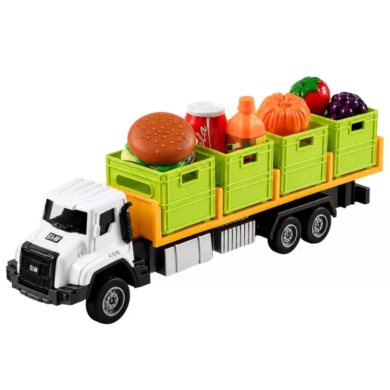LEAN TOYS Camion verde per trasporto alimenti 1:55