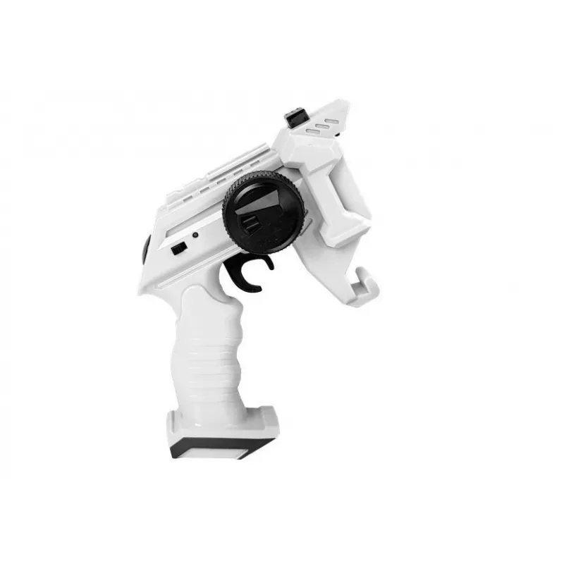 LEAN TOYS Gun Launcher Car 2 in 1 radiocomandata con dischi in schiuma bianco