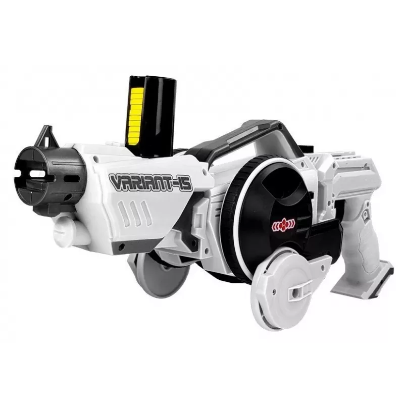 LEAN TOYS Gun Launcher Car 2 in 1 radiocomandata con dischi in schiuma bianco
