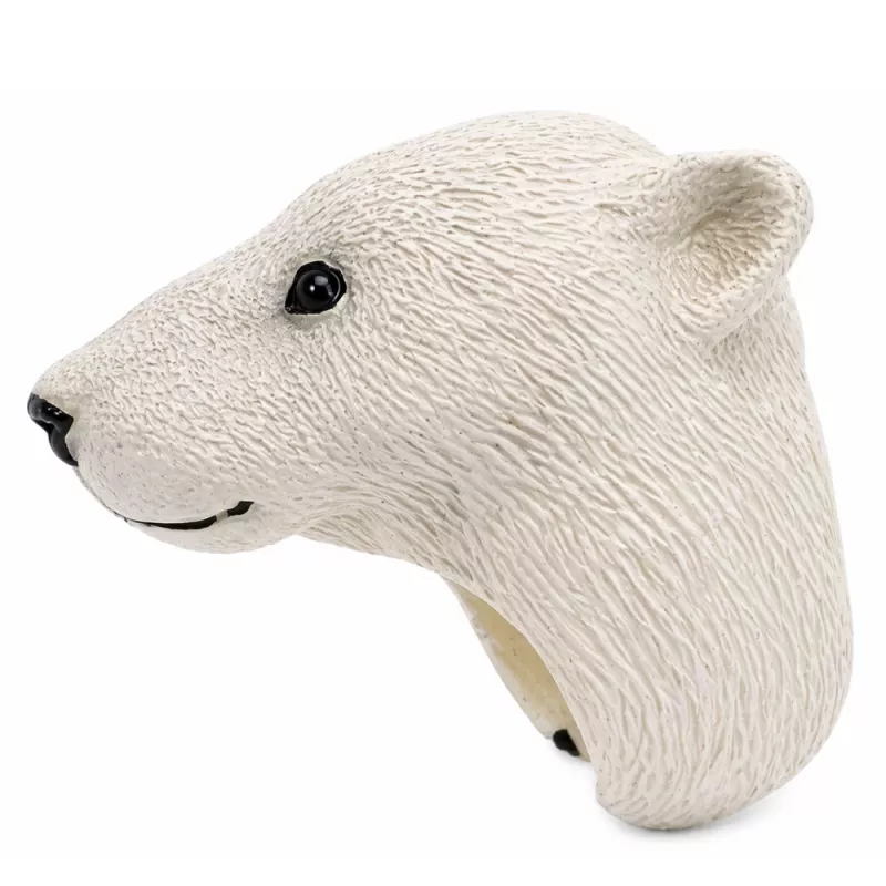 LEAN TOYS Anello da mano Animali educativi Orso Bianco
