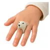 LEAN TOYS Anello da mano Animali educativi Orso Bianco