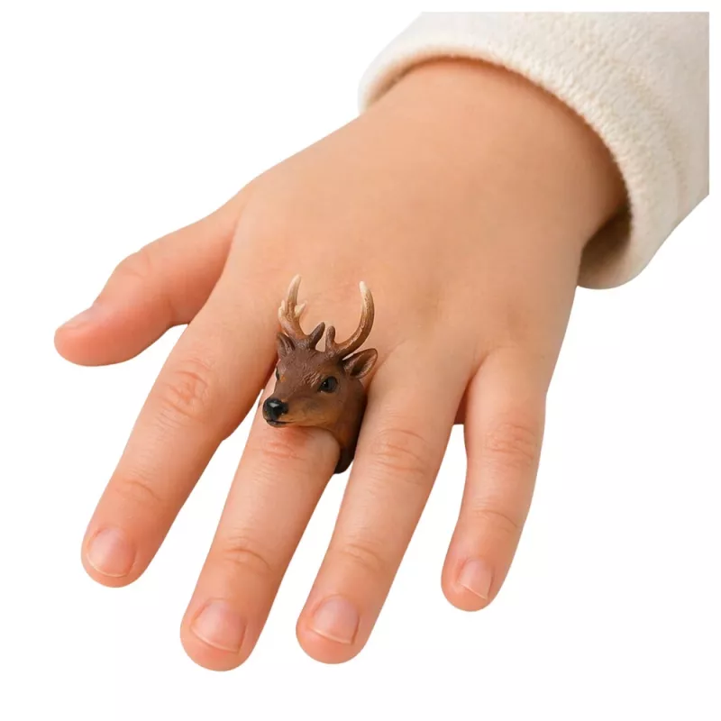 LEAN TOYS Anello da mano Animali educativi Cervo