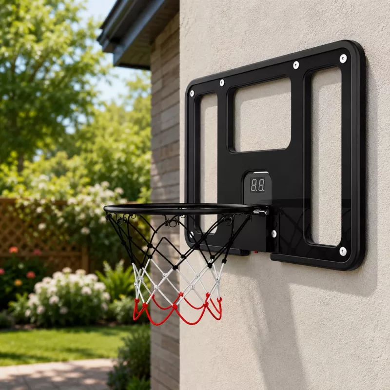 LEAN TOYS Canestro da basket appeso con tabellone, segnapunti, luci e suoni