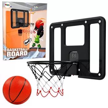 LEAN TOYS Canestro da basket appeso con tabellone, segnapunti, luci e suoni