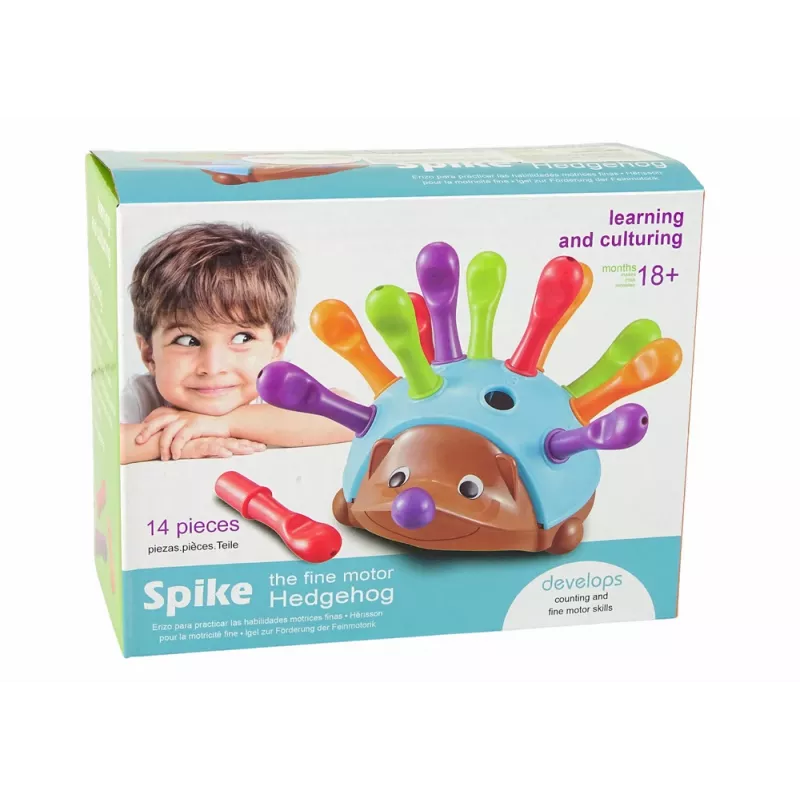 LEAN TOYS Puzzle riccio blu aculei colorati
