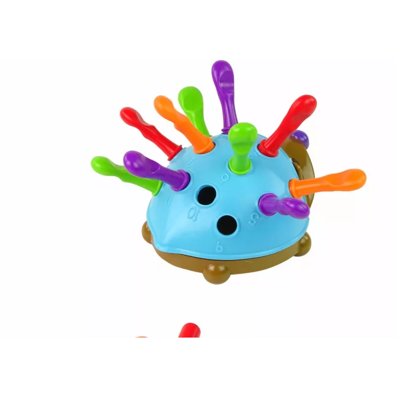 LEAN TOYS Puzzle riccio blu aculei colorati