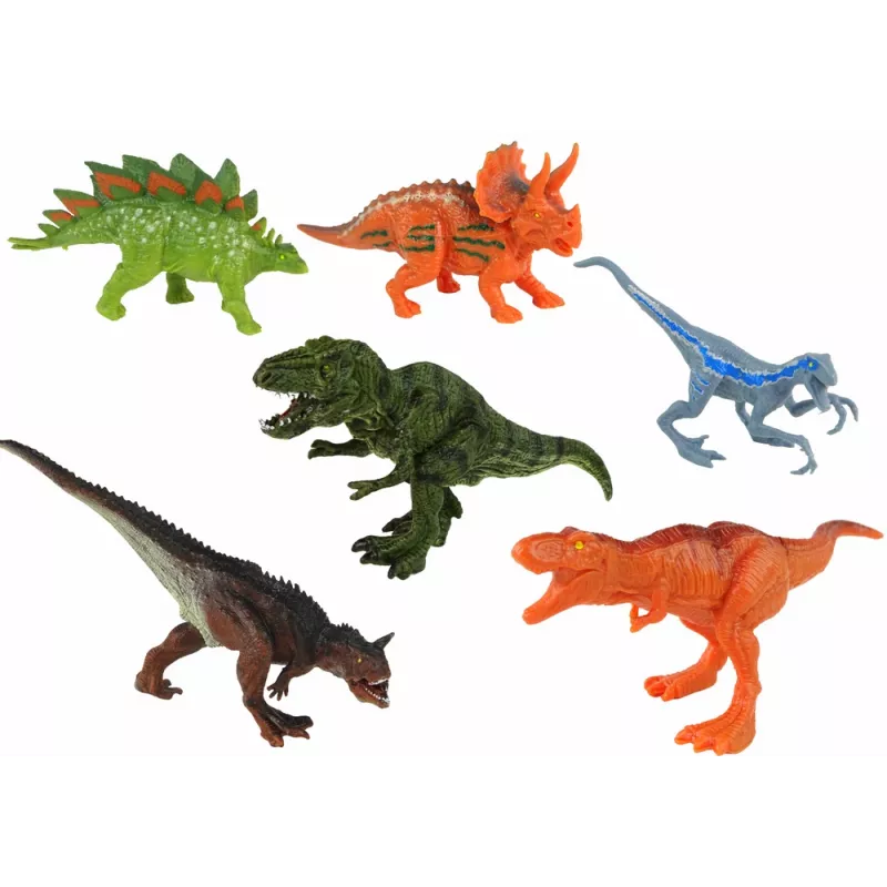 LEAN TOYS Set elicottero dinosauri veicoli 8 pezzi colorati