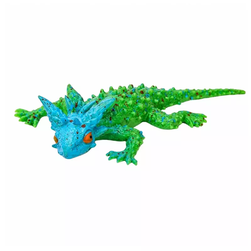 LEAN TOYS Lucertola cornuta Figura in gomma estensibile realistica 20 cm