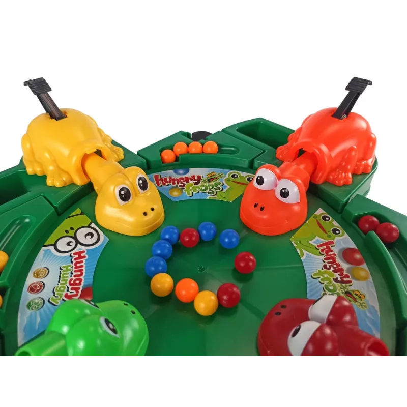 LEAN TOYS Gioco arcade rane affamate leva palline