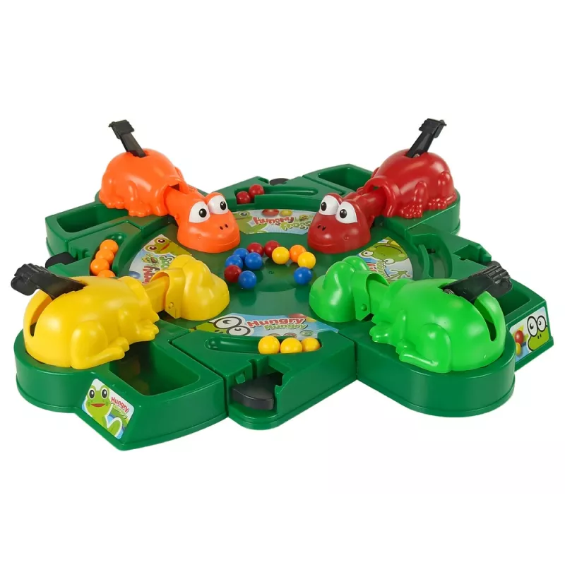 LEAN TOYS Gioco arcade rane affamate leva palline