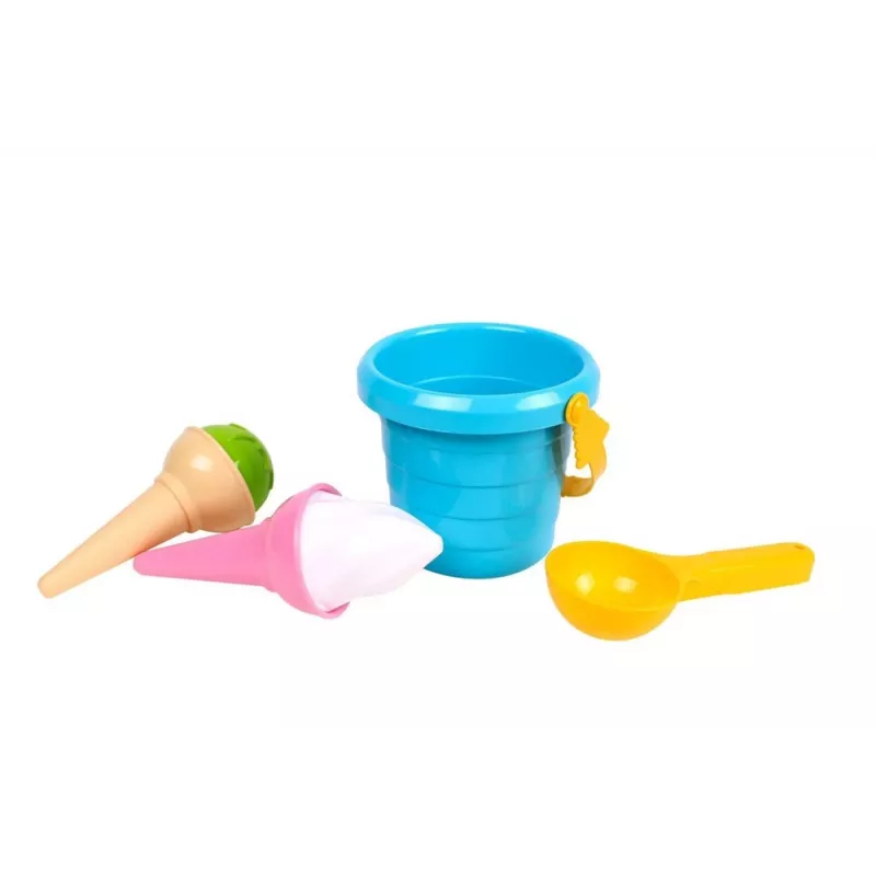 LEAN TOYS set da gioco gelato sabbia secchiello blu cucchiaio 5736