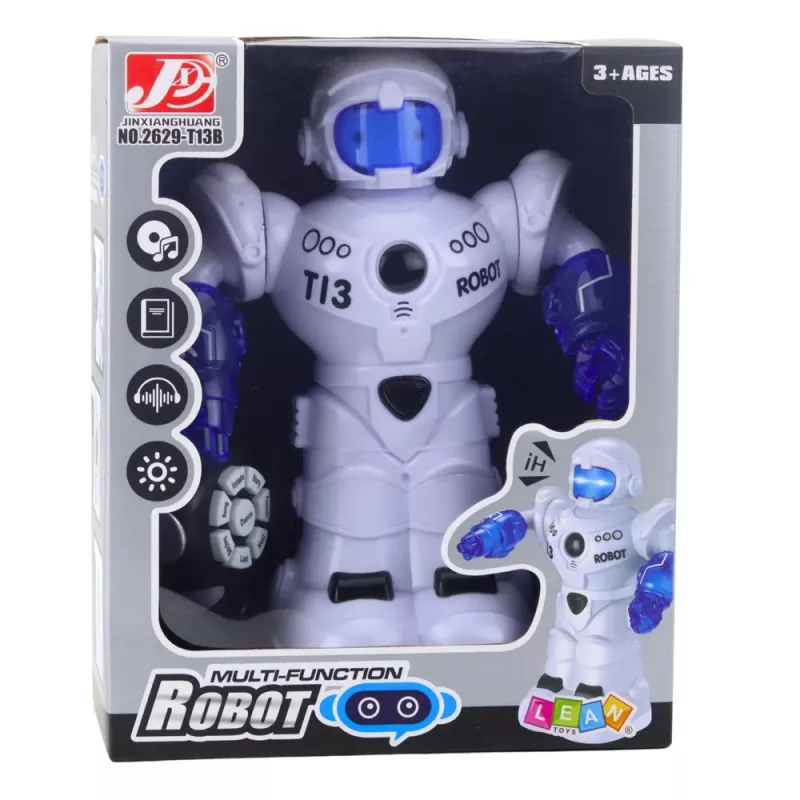 LEAN TOYS Robot intelligente radiocomandato con telecomando RC, luci e suoni
