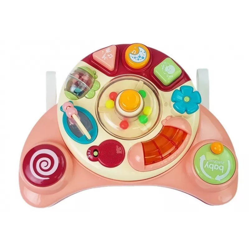 LEAN TOYS Pannello interattivo per bambini giocattolo musicale animali rosa