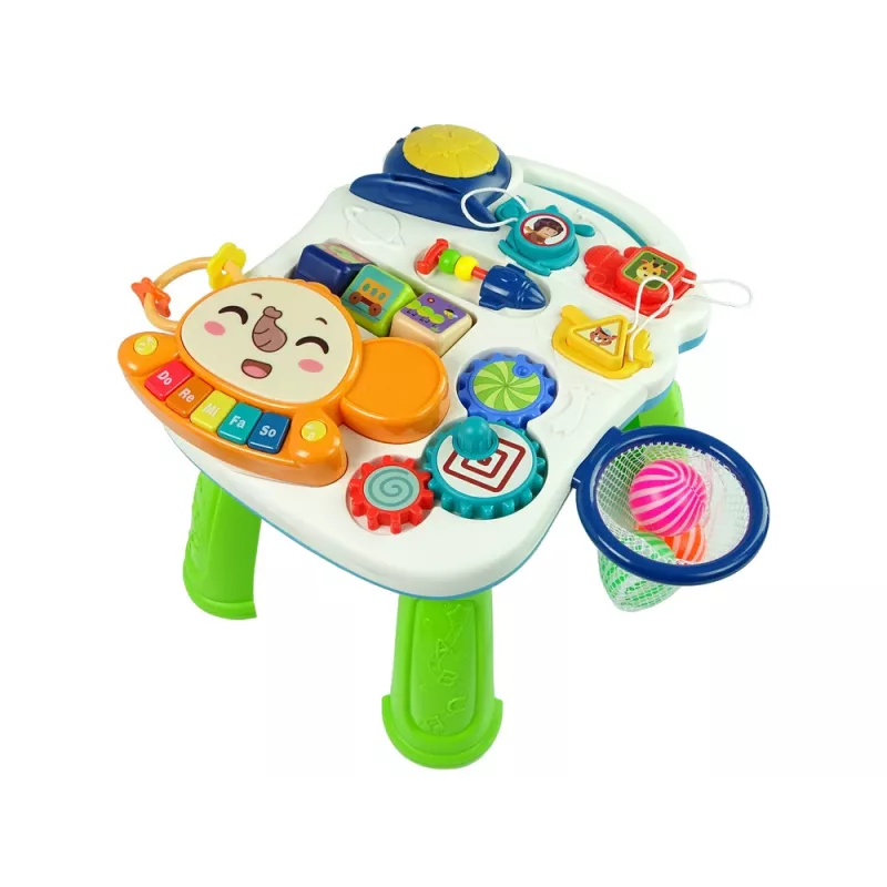 LEAN TOYS Camminatore interattivo per neonati 2-in-1 tavolo rosso