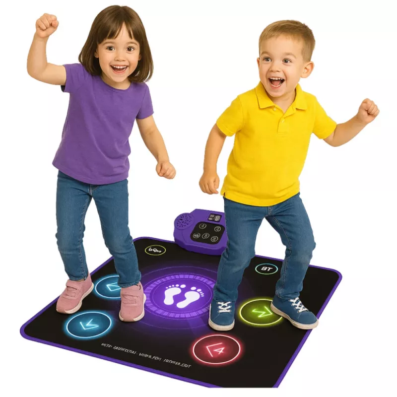 Tappeto da ballo interattivo LEAN TOYS per bambini con Bluetooth 5.0, 5 modalità di gioco e 3 lingue