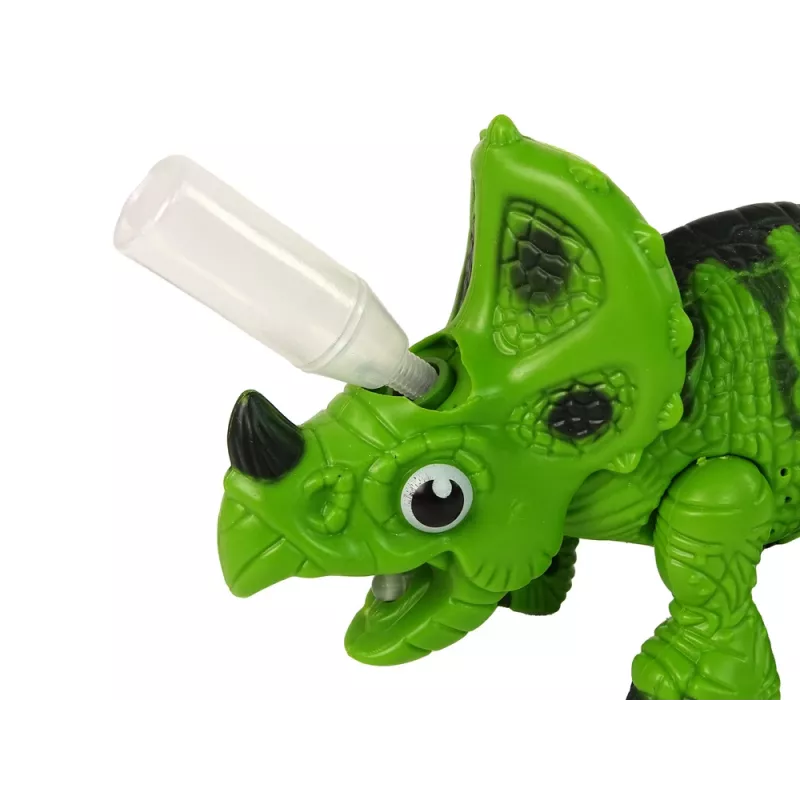 LEAN TOYS Dinosauro interattivo Triceratops vapore acqua suono verde