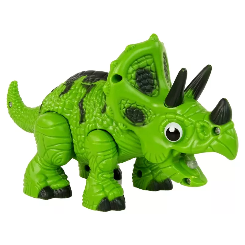 LEAN TOYS Dinosauro interattivo Triceratops vapore acqua suono verde
