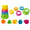 LEAN TOYS Tavolo didattico interattivo con pista a sfere e scivolo blu