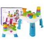 LEAN TOYS Tavolo didattico interattivo con pista a sfere e scivolo blu