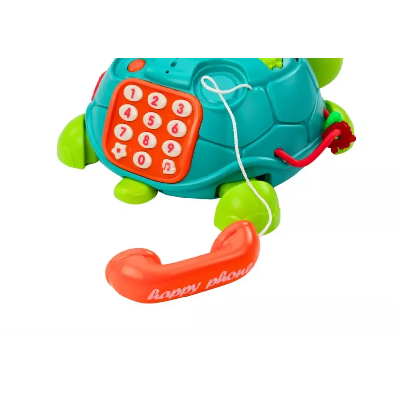 LEAN TOYS Telefono tartaruga interattivo educativo 6in1 luci suoni verde
