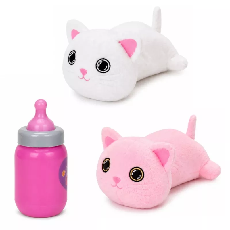 LEAN TOYS gattino interattivo con biberon e piccoli suoni melodie registrazione bianco