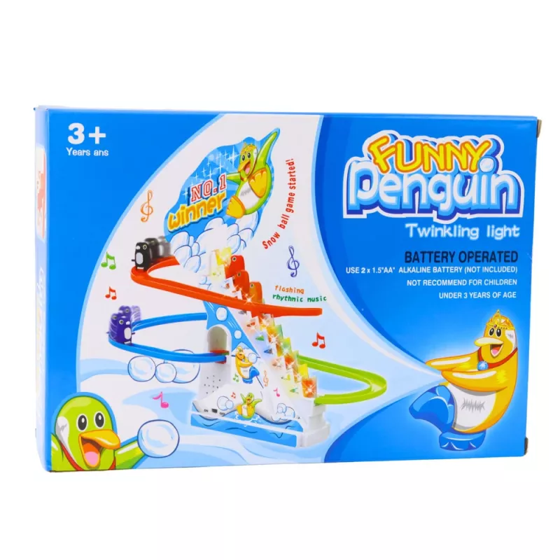 LEAN TOYS set scivolo interattivo pinguino per bambini