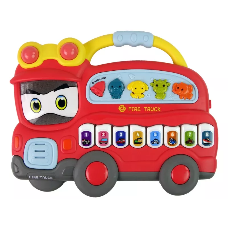 LEAN TOYS Pianoforte interattivo vigili del fuoco suoni animali rumori veicoli melodie