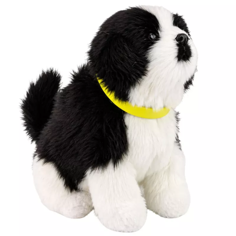 LEAN TOYS Cane peluche interattivo pelo morbido razza Border Collie