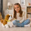 LEAN TOYS Cane peluche interattivo pelo morbido razza Cavalier accarezza la testa e scopri le funzioni