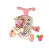 LEAN TOYS Camminatore interattivo e tavolo attività 2in1 rosa