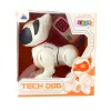 LEAN TOYS Cane robot interattivo con telecomando, luce e suono, bianco-arancio