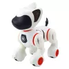LEAN TOYS Cane robot interattivo con telecomando, luce e suono, bianco-arancio
