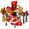 LEAN TOYS parcheggio multipiano interattivo con autolavaggio e officina – set gioco vigili del fuoco con 8 auto