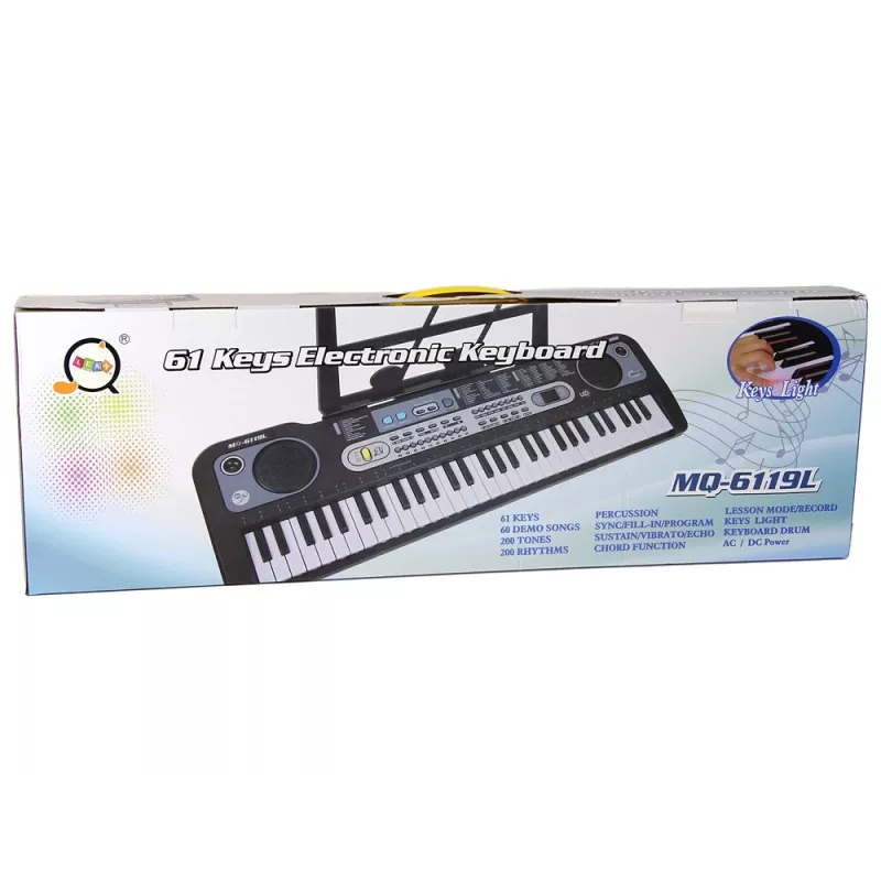 LEAN TOYS Tastiera con microfono strumento musicale per bambini nero