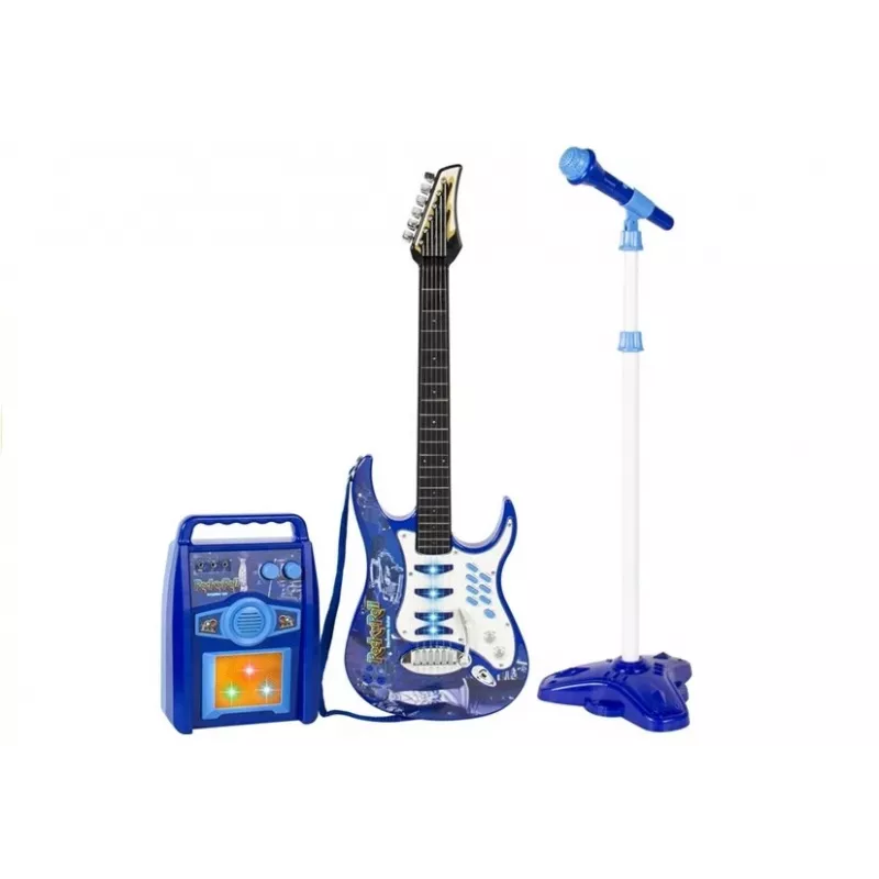 LEAN TOYS amplificatore per chitarra giocattolo per bambini con microfono e ingresso MP3 - set strumento musicale da 3 anni