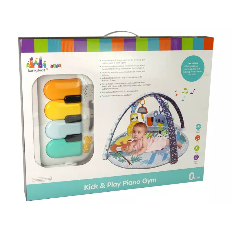 LEAN TOYS Tappeto didattico koala pianoforte melodie sospensioni