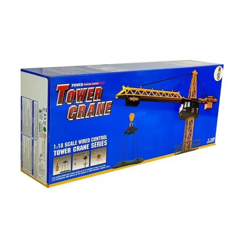 LEAN TOYS grande gru da cantiere con gancio regolabile radiocomandato, 182 cm