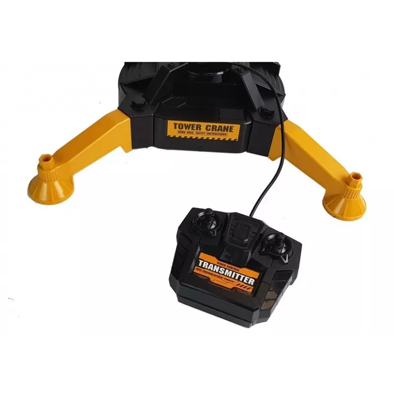 LEAN TOYS grande gru da cantiere con gancio regolabile radiocomandato, 182 cm
