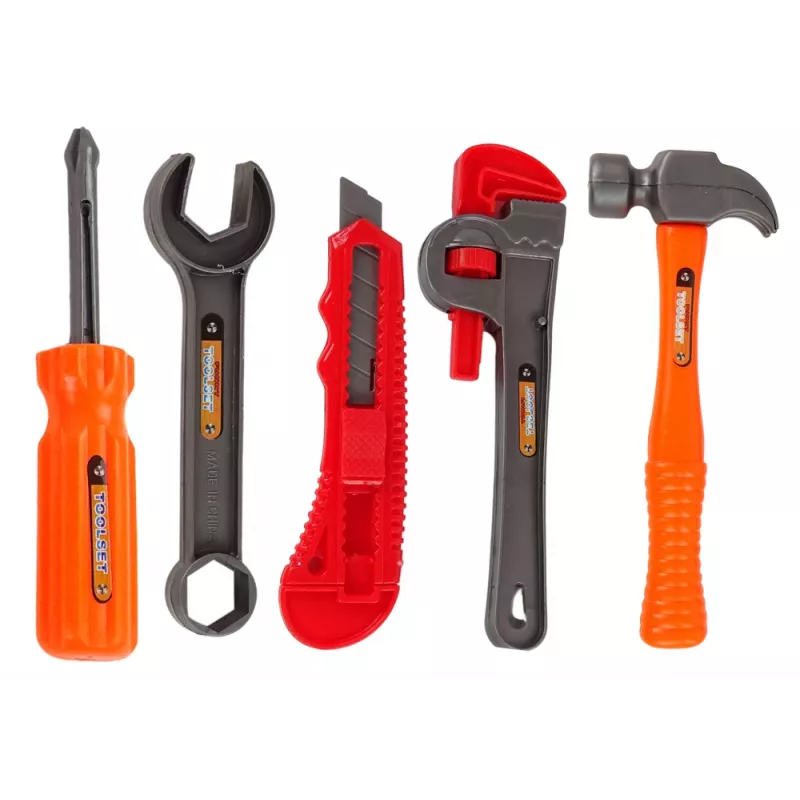 LEAN TOYS Grande cassetta attrezzi fai da te + trapano a batteria set per hobbisti