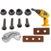 LEAN TOYS Grande cassetta attrezzi fai da te + trapano a batteria set per hobbisti
