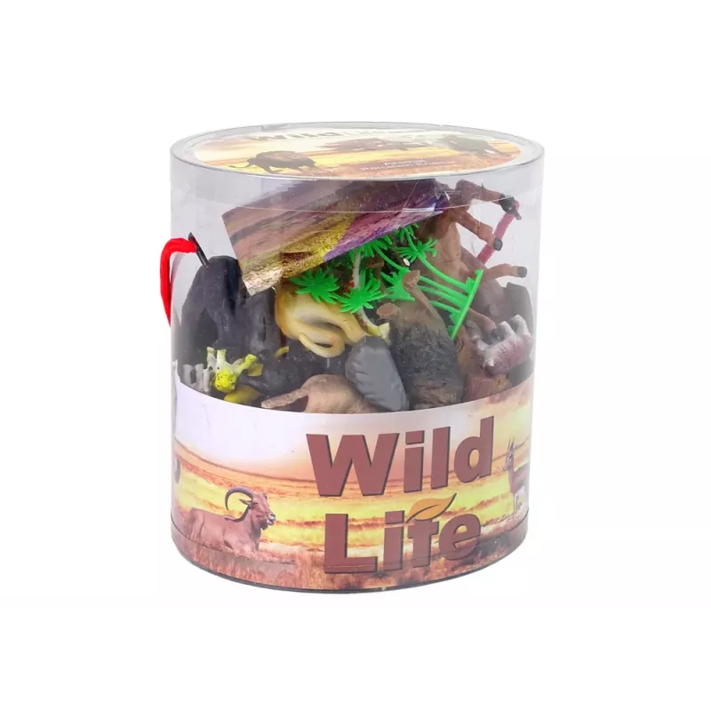 LEAN TOYS Grande set di figure animali selvatici Safari + accessori 34 elementi