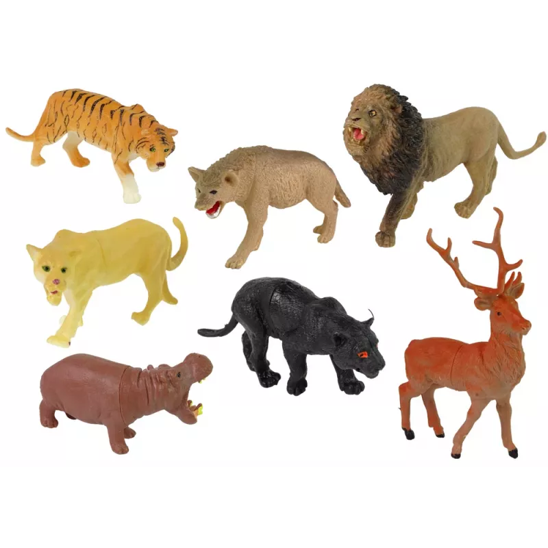LEAN TOYS Grande set di figure animali selvatici Safari + accessori 34 elementi