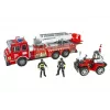 LEAN TOYS grande set vigili del fuoco con camion dei pompieri, personaggi e casco quad per bambini