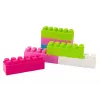 LEAN TOYS Grandi mattoncini allungati in sacchetto con adesivi colorati – 20 pezzi